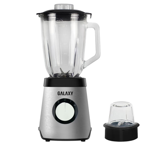 خلاط ومطحنة Galaxy 2 في 1 600 واط وعاء زجاجي 1.5 لتر ستانلس ستيل