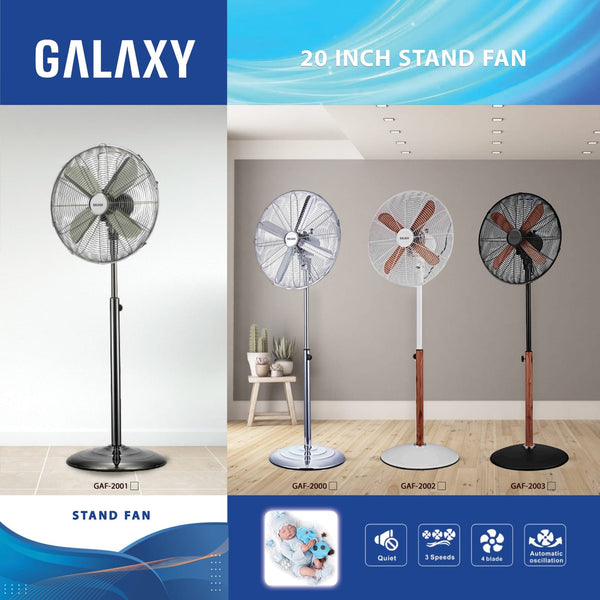 مروحة كهربائية عمودية Galaxy 18 بوصة 3 سرعات 4 شفرات تذبذب تلقائي