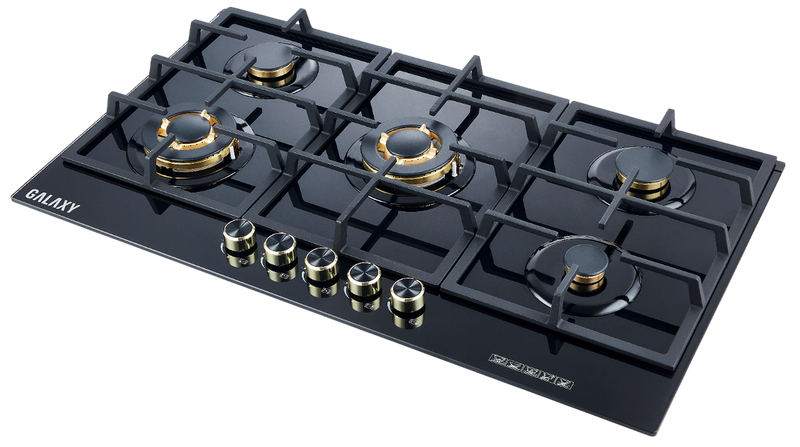 طباخ GAG-96BH – طباخ غاز 5 شعلات مع لوح زجاجي مقوى